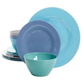 Gibson Home Brist 12 Piece Dinnerware Set in 4 Ass