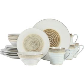 Gibson Elite Spiral Embossed 16 Piece Stoneware Di