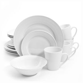 Gibson Home Embossed Buffet 16 Piece Ceramic Dinne