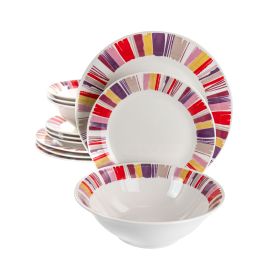 Gibson Home Orleans 12 Piece Ceramic Dinnerware Se