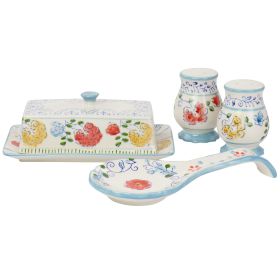 Gibson Elite Anaya 5 Piece Hand Painted Stoneware