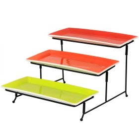 Gibson Home Crenshaw Hand Painted Stoneware 3-Tier
