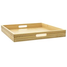 Gibson Home Sadler 15 Inch Wood Serving Tray with