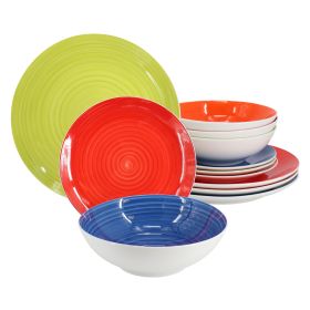 Hometrends Crenshaw 12 Piece Fine Ceramic Dinnerwa