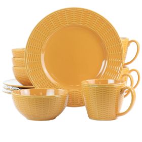 Cairo Sunset 12 Pc. Ceramic Dinnerware Set in Orange
