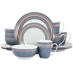 Gibson Home Silver Wind 16 Piece Fine Ceramic Dinn