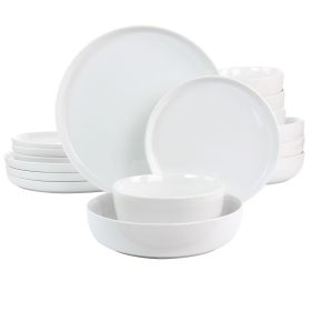 Gibson Home White Deco 16 Piece Fine Ceramic Dinne