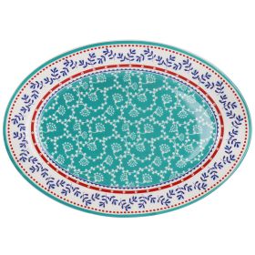 Gibson Home VIllage Vines 14 Inch Fine Ceramic Ova