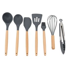 Gibson Home Holton 7 Piece Silicone Beech Wood Kit