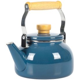 1.5 Qt Blue Tea Kettle w/Fold Down Handle