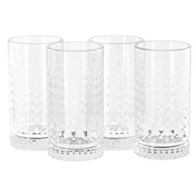 Gibson Home 4 Piece 16 Ounce Teardrop Embossed Gla