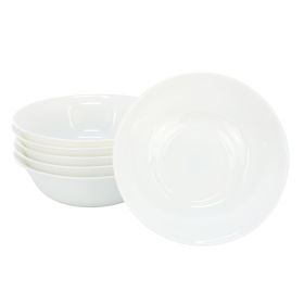 White Shadow 6 Pc. 6.5 In. Opal Glass Cereal Bowl Set in White