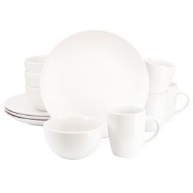 Everyday Plus 12 Pc. Round Stoneware Dinnerware Set in White