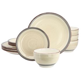 Gibson Home Holcomb 12 Piece Ceramic Dinnerware Se