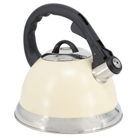 Clarefield 2.4 Qt. SS Whistling Tea Kettle in White