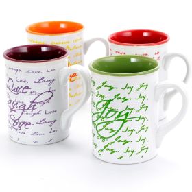 Gibson Inspirational Words 16 oz Mug 4 Assorted De