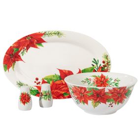 Gibson Home 4 Piece Ceramic Serving Set in White W