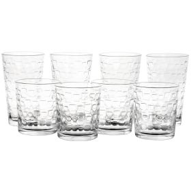 Canton 16 Pc. Embossed Square Glassware Tumbler Set