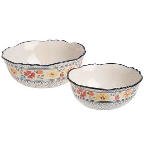 Gibson Elite Luxembourg 2 Piece Floral Hand Painte