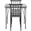 Metal Frame Dining Set w/Grey Wood Top & 2 Chairs