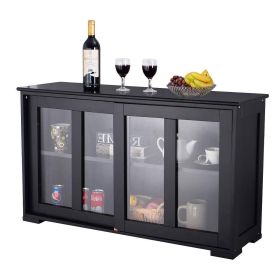 Black Sideboard Buffet Dining Storage Cabinet with