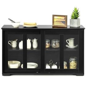 Black Wood Buffet Kitchen Dining Sideboard Storage