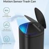 Black Motion Sensor SS 13 Gallon Trash Can w/Ozone Button