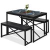 Black Wood Metal Frame Dining Set