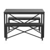 Black Wood Metal Frame Dining Set