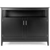 Black Wood 2-Door Dining Buffet Sideboard Cabinet