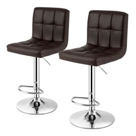 Set of 2 Modern Adjustable Height Barstools with B
