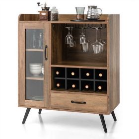 Mid-Century Modern Sideboard Wood Buffet Cabinet W