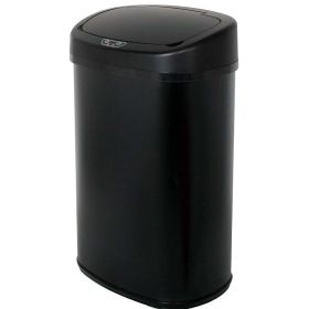 Black 13-Gallon Kitchen Trash Can with Touch Free