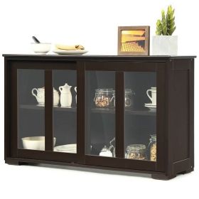 Brown Wood Buffet Kitchen Dining Sideboard Storage