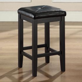 Set of 2 - Black 24-inch Backless Barstools with F