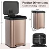 13-Gallon Copper Gold SS Step Trash Can w/Soft Close Lid