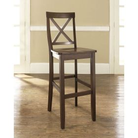 Set of 2 - X-Back 30-inch Solid Wood Barstool in M