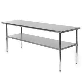 Heavy Duty 72 x 24 In. SS Kitchen Prep Table