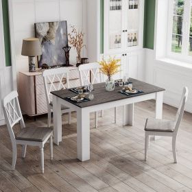 Dark Grey Wood Top 47-inch Kitchen Dining Table or