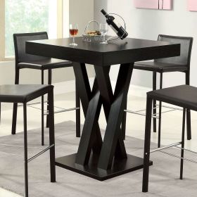 Modern 40-inch High Square Dining Table in Dark Ca