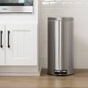 8-Gallon Round SS Step Trash Can