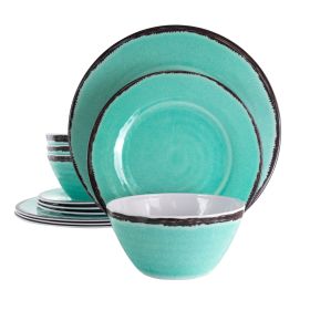 Elama Azul Banquet 12 Piece Lightweight Melamine D