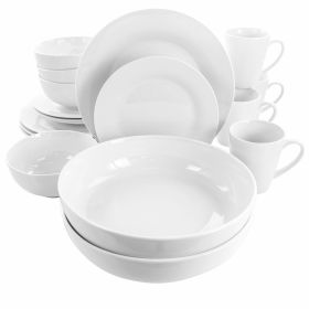 Elama Carey 18 Piece Round Porcelain Dinnerware Se