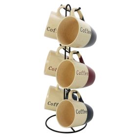 Elama Coffee House 6-Piece 12 oz. Mug Set with Sta