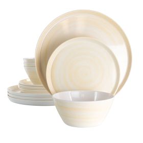Elama Crafted Clay 12 Piece Lightweight Melamine D