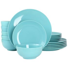 Luna 18 Pc. Porcelain Dinnerware Set in Blue
