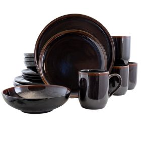 Elama Midnight Beach 16 Piece Dinnerware Set in Me