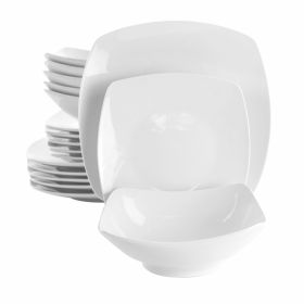 Elama Newman 18 Piece Square Porcelain Dinnerware