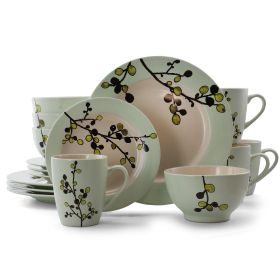 Elama Retro Bloom 16 Piece Luxurious Stoneware Din