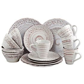 Elama Malibu Sands 16-Piece Dinnerware Set in Shel